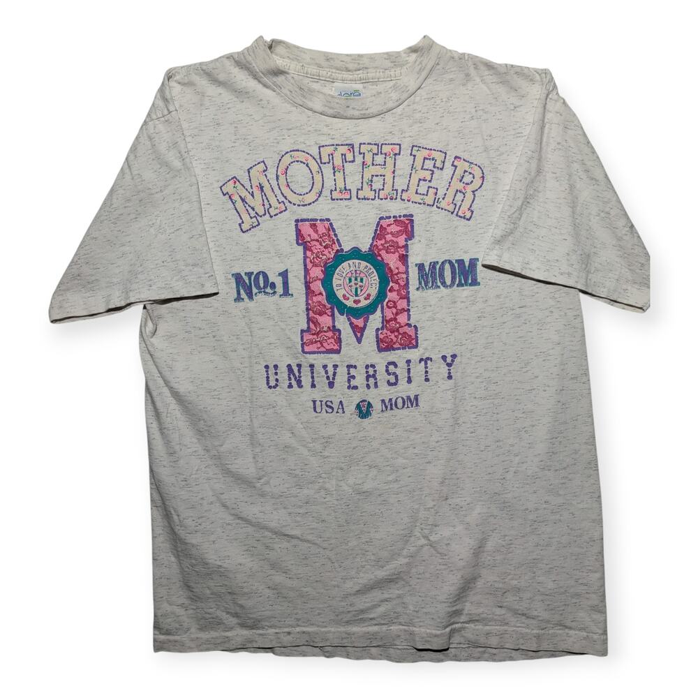 Vintage Mother No. 1 Mom University T-Shirt USA Made Women’s Large 80s‎ 90s